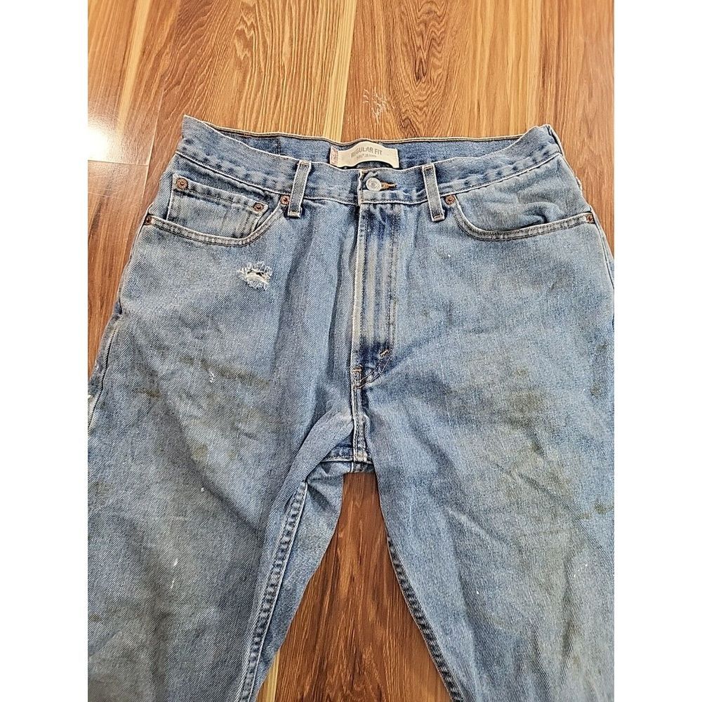 Vintage Y2K Levi 505 Jeans Men's 34x31 Regular Fit Distressed‎ Light Wash USA